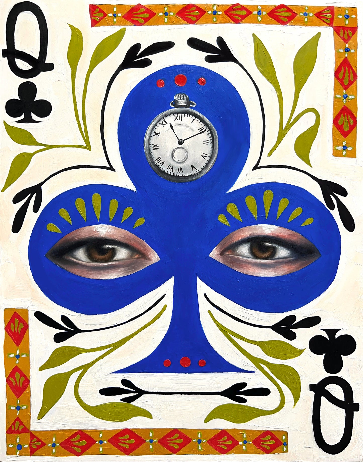 The Queen of Clubs - Original Painting