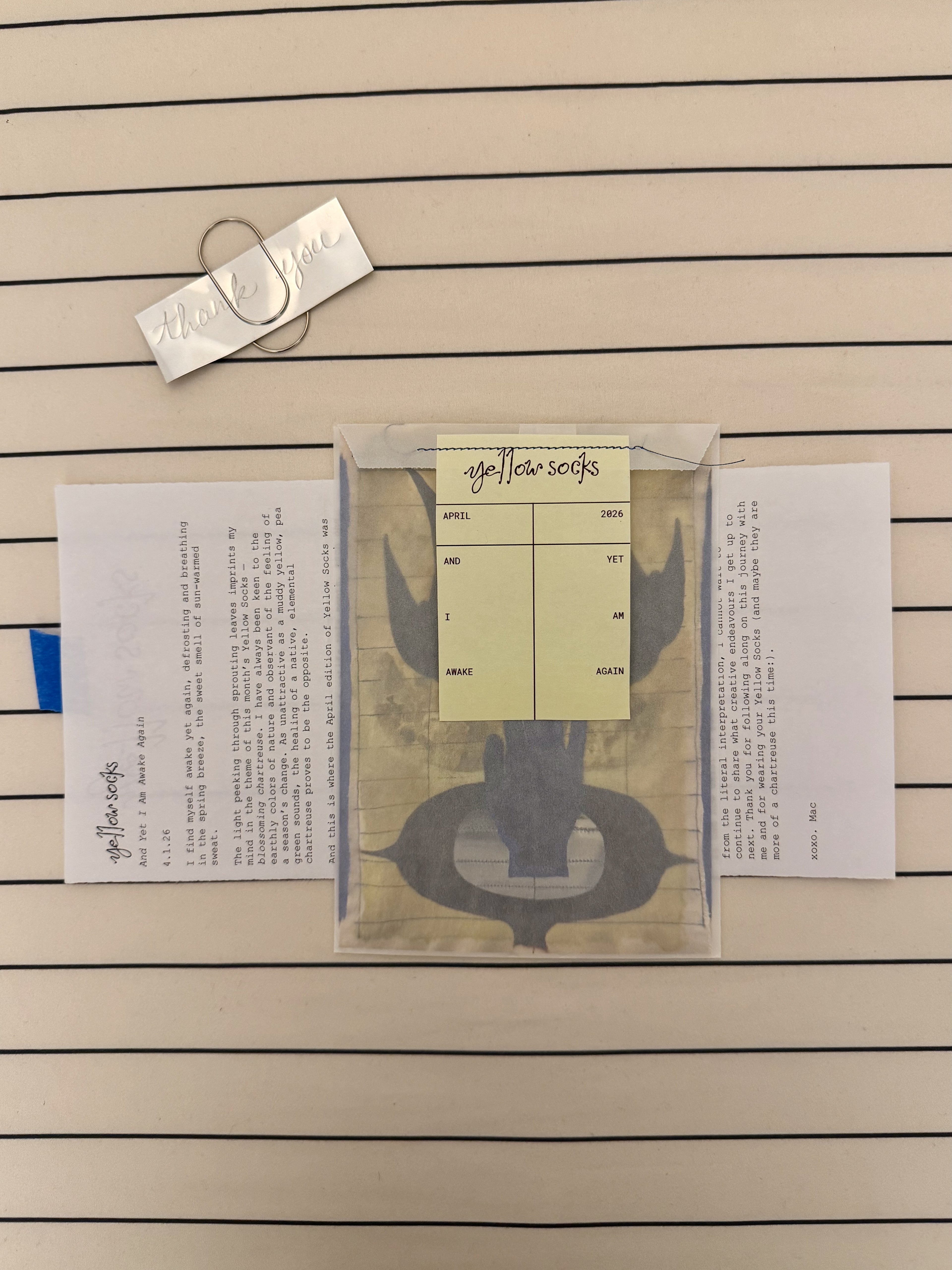 Yellow Socks - Monthly Print Club Subscription